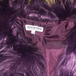 Fashion Nova Deep Purple Faux Fur Coat